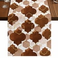 thumbnail image 1 of Table Runners 72 Inches Long Dress Scarves, Brown Geometric Moroccan Farmhouse Kitchen/Dining Table Runner, Coffee Tablerunners, Abstract Art Coffee Ombre Modern 14x72 Inch, 1 of 9