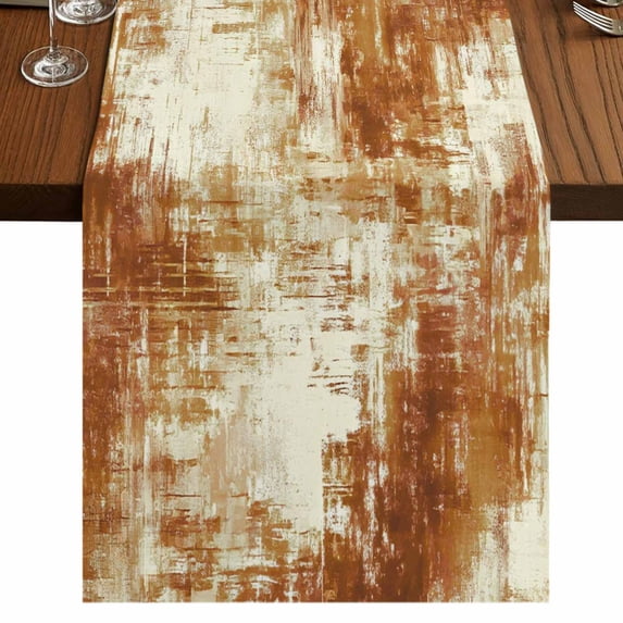 Table Runners 72 Inches Long Dress Scarves, Brown Ombre Farmhouse Kitchen/Dining Table Runner, Coffee Tablerunners, Gradient Abstract Art Vintage 14x72 Inch