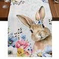thumbnail image 1 of Table Runners 72 Inches Long Dress Scarves, Bunny Easter Farmhouse Kitchen Table Runner, Coffee Tablerunners, Spring Floral Blue Leaves Watercolor 16x72 Inch, 1 of 9