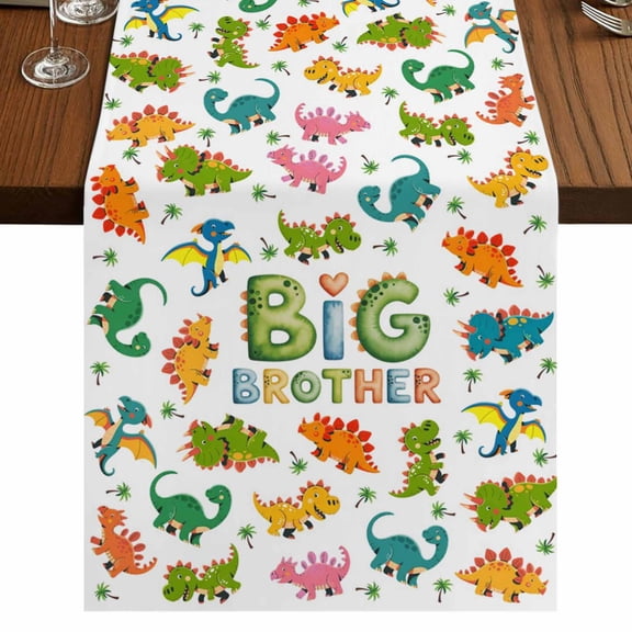 Table Runners 72 Inches Long Dress Scarves, Cartoon Dinosaurs Farmhouse Kitchen/Dining Table Runner, Coffee Tablerunners, Funny Dino Cute Boys Girls Children 14x72 Inch