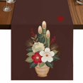 thumbnail image 1 of Table Runners 72 Inches Long Dress Scarves, Cherry Blossoms Farmhouse Kitchen/Dining Table Runner, Coffee Tablerunners, Japanese Spring Floral Leaves Rustic Brown 16x72 Inch, 1 of 9
