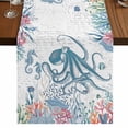 thumbnail image 1 of Table Runners 72 Inches Long Dress Scarves, Coastal Octopus Farmhouse Kitchen/Dining Table Runner, Coffee Tablerunners, Summer Beach Nautical Ocean Coral Seahorse 18x72 Inch, 1 of 9