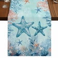 thumbnail image 1 of Table Runners 72 Inches Long Dress Scarves, Coastal Starfish Blue Farmhouse Kitchen/Dining Table Runner, Coffee Tablerunners, Summer Beach Nautical Coral 13x72 Inch, 1 of 9