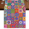 thumbnail image 1 of Table Runners 72 Inches Long Dress Scarves, Colorful Ethnic Farmhouse Kitchen Table Runner, Coffee Tablerunners, Modern Abstract National Geometric Purple 18x72 Inch, 1 of 9