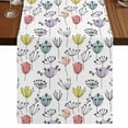 thumbnail image 1 of Table Runners 72 Inches Long Dress Scarves, Colorful Flowers Farmhouse Kitchen Table Runner, Coffee Tablerunners, Botanical Watercolor Wildflowers Floral 16x72 Inch, 1 of 9