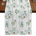 thumbnail image 1 of Table Runners 72 Inches Long Dress Scarves, Daisy Farmhouse Kitchen Table Runner, Coffee Tablerunners, Spring Floral Eucalyptus Leaves Botanical Gray Wood 14x72 Inch, 1 of 9
