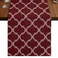 thumbnail image 1 of Table Runners 72 Inches Long Dress Scarves, Deep Red Morocco Farmhouse Kitchen/Dining Table Runner, Coffee Tablerunners, Retro Farmhouse Quatrefoil Plaid 16x72 Inch, 1 of 9