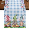 thumbnail image 1 of Table Runners 72 Inches Long Dress Scarves, Easter Bunny Gnomes Farmhouse Kitchen Table Runner, Coffee Tablerunners, Spring Easter Eggs Floral Blue Plaid 14x72 Inch, 1 of 9