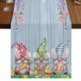 thumbnail image 1 of Table Runners 72 Inches Long Dress Scarves, Easter Bunny Gnomes Farmhouse Kitchen Table Runner, Coffee Tablerunners, Spring Easter Eggs Floral Blue Wood 16x72 Inch, 1 of 9