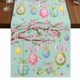 thumbnail image 1 of Table Runners 72 Inches Long Dress Scarves, Easter Eggs Farmhouse Kitchen Table Runner, Coffee Tablerunners, Spring Watercolor Bunny Flower Green 16x72 Inch, 1 of 9