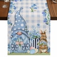 thumbnail image 1 of Table Runners 72 Inches Long Dress Scarves, Easter Farmhouse Kitchen Table Runner, Coffee Tablerunners, Spring Blue Gnomes Rabbit Eggs Floral Buffalo Plaid 16x72 Inch, 1 of 9