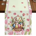 thumbnail image 1 of Table Runners 72 Inches Long Dress Scarves, Easter Farmhouse Kitchen Table Runner, Coffee Tablerunners, Spring Rabbit Colorful Eggs Flowers Leaves Plants 14x72 Inch, 1 of 9