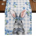 thumbnail image 1 of Table Runners 72 Inches Long Dress Scarves, Easter Rabbit Farmhouse Kitchen Table Runner, Coffee Tablerunners, Spring Cute Bunny Blue Flowers Buffalo Plaid 16x72 Inch, 1 of 9