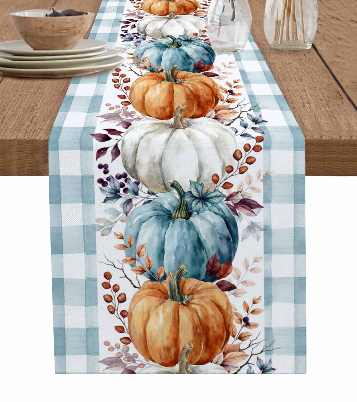 Table Runners 72 Inches Long Dress Scarves, Fall Pumpkin Farmhouse ...