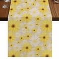 thumbnail image 1 of Table Runners 72 Inches Long Dress Scarves, Farmhouse Daisy Farmhouse Kitchen/Dining Table Runner, Coffee Tablerunners, Spring Watercolor Yellow White Floral Beige 16x72 Inch, 1 of 9