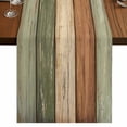 thumbnail image 1 of Table Runners 72 Inches Long Dress Scarves, Farmhouse Sage Green Brown Farmhouse Kitchen Table Runner, Coffee Tablerunners, Vintage Wooden Striped 16x72 Inch, 1 of 9