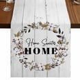 thumbnail image 1 of Table Runners 72 Inches Long Dress Scarves, Farmhouse Wreath Farmhouse Kitchen Table Runner, Coffee Tablerunners, Sweet Home Rustic Plants Texture Grey Wood 14x72 Inch, 1 of 9