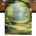 thumbnail image 1 of Table Runners 72 Inches Long Dress Scarves, Forest Farmhouse Kitchen/Dining Table Runner, Coffee Tablerunners, Nature Woodland Spring Scenic Green Trees Flower 13x72 Inch, 1 of 9