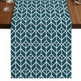 thumbnail image 1 of Table Runners 72 Inches Long Dress Scarves, Geometric Farmhouse Kitchen Table Runner, Coffee Tablerunners, Modern Abstract Lines Texture Teal 14x72 Inch, 1 of 9