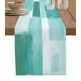 thumbnail image 1 of Table Runners 72 Inches Long Dress Scarves, Green Geometric Farmhouse Kitchen/Dining Table Runner, Coffee Tablerunners, Watercolor Ombre Modern Abstract Art 13x72 Inch, 1 of 7