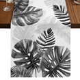 thumbnail image 1 of Table Runners 72 Inches Long Dress Scarves, Grey Black Leaves Farmhouse Kitchen/Dining Table Runner, Coffee Tablerunners, Summer Botanical Watercolor Leaf 14x72 Inch, 1 of 9