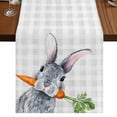 thumbnail image 1 of Table Runners 72 Inches Long Dress Scarves, Grey Bunny Easter Farmhouse Kitchen Table Runner, Coffee Tablerunners, Rabbits Grey Checkered Carrots 16x72 Inch, 1 of 9