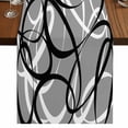 thumbnail image 1 of Table Runners 72 Inches Long Dress Scarves, Grey Geometric Farmhouse Kitchen Table Runner, Coffee Tablerunners, Retro Black White Abstract Striped Lines 14x72 Inch, 1 of 9