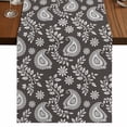 thumbnail image 1 of Table Runners 72 Inches Long Dress Scarves, Grey Paisley Farmhouse Kitchen/Dining Table Runner, Coffee Tablerunners, Ethnic Vintage Floral Botanical Abstract 16x72 Inch, 1 of 9