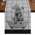 thumbnail image 1 of Table Runners 72 Inches Long Dress Scarves, Grey Yak Farmhouse Kitchen/Dining Table Runner, Coffee Tablerunners, Bathtub Country Gray Vintage Art 16x72 Inch, 1 of 9