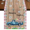 thumbnail image 1 of Table Runners 72 Inches Long Dress Scarves, Happy Easter Farmhouse Kitchen Table Runner, Coffee Tablerunners, Vintage Blue Truck Bunny Duck Wooden Grain 14x72 Inch, 1 of 9
