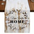 thumbnail image 1 of Table Runners 72 Inches Long Dress Scarves, Home Sweet Farmhouse Kitchen Table Runner, Coffee Tablerunners, Wreath Botanical Farmhouse Plants Gradient Brown 16x72 Inch, 1 of 9