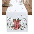 thumbnail image 1 of Table Runners 72 Inches Long Dress Scarves, Merry Christmas Farmhouse Kitchen/Dining Table Runner, Coffee Tablerunners, Winter Red Boots Stars Berry Leaves 13x72 Inch, 1 of 7