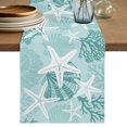 thumbnail image 1 of Table Runners 72 Inches Long Dress Scarves, Mint Green Starfish Farmhouse Kitchen/Dining Table Decor Table Runner, Coffee Tablerunners, Coral Shell Ocean Vintage Coastal 13x72 Inch, 1 of 9