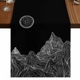thumbnail image 1 of Table Runners 72 Inches Long Dress Scarves, Mountain Line Farmhouse Kitchen Table Runner, Coffee Tablerunners, Minimalist Abstract Landscape Art Sun Black 16x72 Inch, 1 of 9