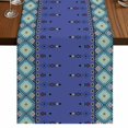thumbnail image 1 of Table Runners 72 Inches Long Dress Scarves, Navy Blue Boho Farmhouse Kitchen/Dining Table Runner, Coffee Tablerunners, Vintage Ethnic Tribe Abstract Art Retro 16x72 Inch, 1 of 9