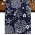 thumbnail image 1 of Table Runners 72 Inches Long Dress Scarves, Navy Blue Coastal Farmhouse Kitchen/Dining Table Runner, Coffee Tablerunners, Starfish Coral Summer Beach Ocean 16x72 Inch, 1 of 9
