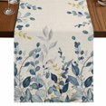 thumbnail image 1 of Table Runners 72 Inches Long Dress Scarves, Navy Blue Eucalyptus Farmhouse Kitchen/Dining Table Runner, Coffee Tablerunners, Farmhouse Weeping Leaves Linen 18x72 Inch, 1 of 9