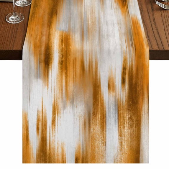 Table Runners 72 Inches Long Dress Scarves, Orange Grey Farmhouse Kitchen Table Runner, Coffee Tablerunners, Vintage Minimalist Abstract Gradient Art 14x72 Inch