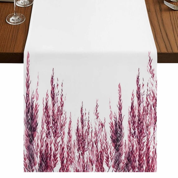 Table Runners 72 Inches Long Dress Scarves, Pink Farmhouse Kitchen/Dining Table Runner, Coffee Tablerunners, Summer Botanical Leaves Watercolor 14x72 Inch