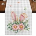 thumbnail image 1 of Table Runners 72 Inches Long Dress Scarves, Pink Floral Easter Farmhouse Kitchen Table Runner, Coffee Tablerunners, Spring Flowers Grey Checkered 14x72 Inch, 1 of 9
