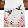 thumbnail image 1 of Table Runners 72 Inches Long Dress Scarves, Pink Flower Farmhouse Kitchen/Dining Table Runner, Coffee Tablerunners, Spring Floral Butterflies Birds Farmhouse 18x72 Inch, 1 of 9
