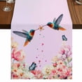 thumbnail image 1 of Table Runners 72 Inches Long Dress Scarves, Pink Flower Farmhouse Kitchen/Dining Table Runner, Coffee Tablerunners, Spring Floral Elegant Butterflies Birds Farmhouse 18x72 Inch, 1 of 9