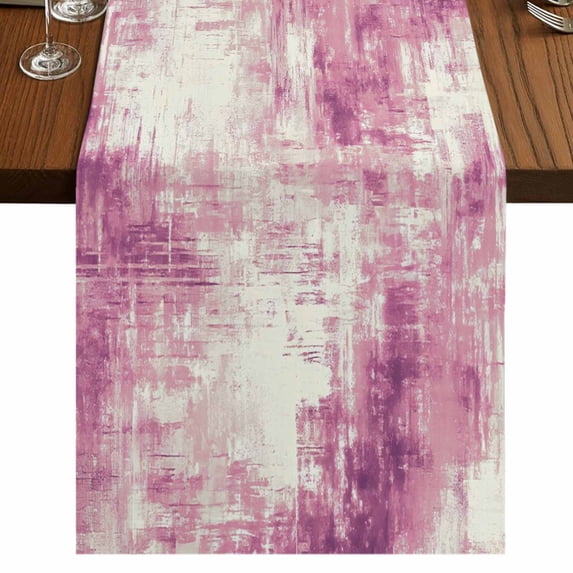 Table Runners 72 Inches Long Dress Scarves, Pink Ombre Farmhouse Kitchen/Dining Table Runner, Coffee Tablerunners, Gradient Abstract Art Vintage 14x72 Inch
