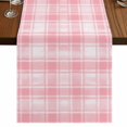 thumbnail image 1 of Table Runners 72 Inches Long Dress Scarves, Pink Plaid Farmhouse Kitchen Table Runner, Coffee Tablerunners, Modern Art Checkered Farmhouse 14x72 Inch, 1 of 9