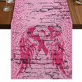 thumbnail image 1 of Table Runners 72 Inches Long Dress Scarves, Pink Ribbon Farmhouse Kitchen/Dining Table Runner, Coffee Tablerunners, Wings Romantic Love Heart Flowers Retro Country 13x72 Inch, 1 of 9