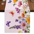 thumbnail image 1 of Table Runners 72 Inches Long Dress Scarves, Pink Spring Floral Farmhouse Kitchen/Dining Table Runner, Coffee Tablerunners, Farmhouse Flowers Butterfly Watercolor 16x72 Inch, 1 of 9