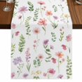 thumbnail image 1 of Table Runners 72 Inches Long Dress Scarves, Pink Spring Floral Farmhouse Kitchen Table Runner, Coffee Tablerunners, Flowers Elegant Pastoral Leaves 18x72 Inch, 1 of 9