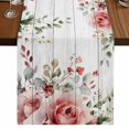 thumbnail image 1 of Table Runners 72 Inches Long Dress Scarves, Pink Valentine's Day Farmhouse Kitchen Table Runner, Coffee Tablerunners, Roses Spring Floral Wooden Farmhouse 14x72 Inch, 1 of 9