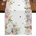 thumbnail image 1 of Table Runners 72 Inches Long Dress Scarves, Pink White Flowers Farmhouse Kitchen/Dining Table Runner, Coffee Tablerunners, Spring Floral Elegant Pastoral Botanical 18x72 Inch, 1 of 9