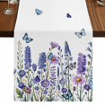 thumbnail image 1 of Table Runners 72 Inches Long Dress Scarves, Purple Floral Farmhouse Kitchen Table Runner, Coffee Tablerunners, Spring Lavender Daisy Butterflies Botanical 16x72 Inch, 1 of 9
